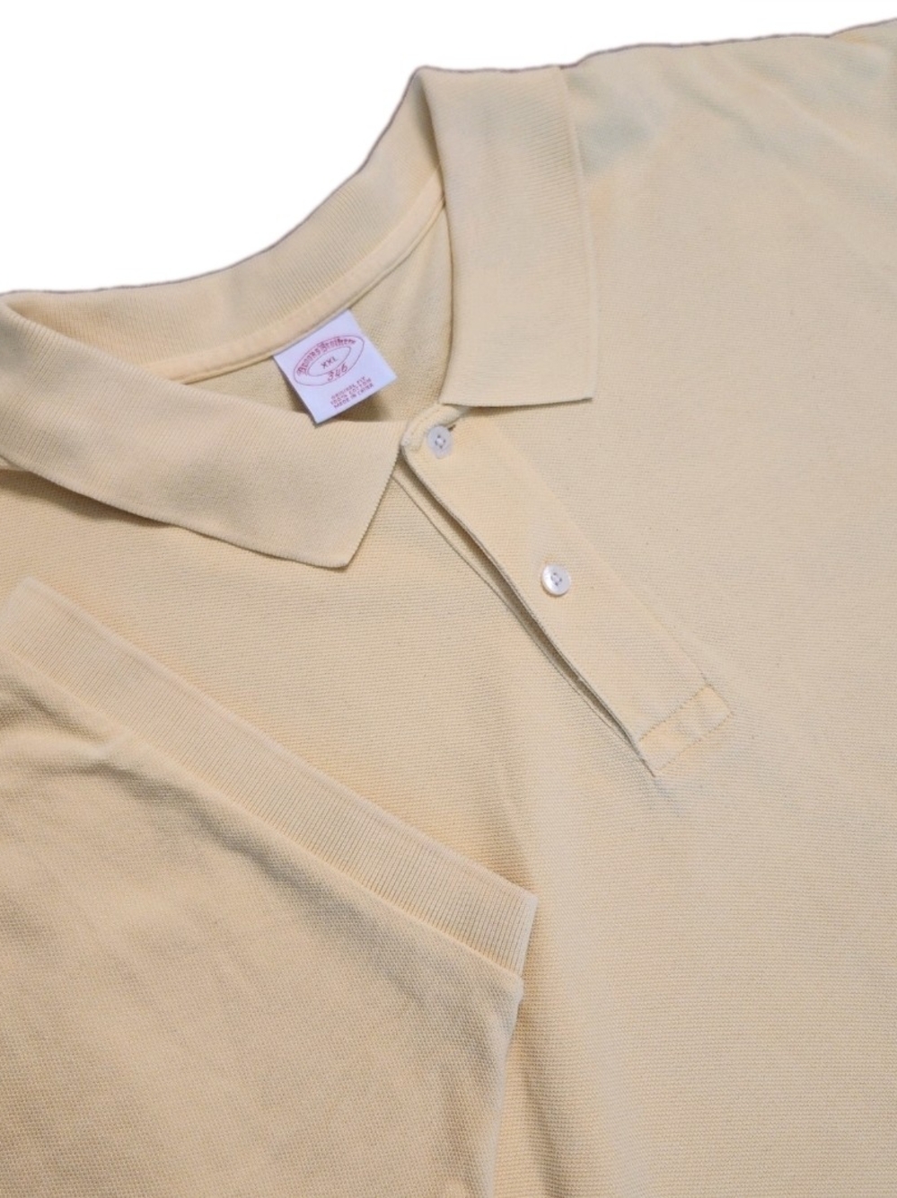 Brooks Brothers 346 Men's Size 2X XXL Golden Yellow 100% Cotton Polo Camp Shirt